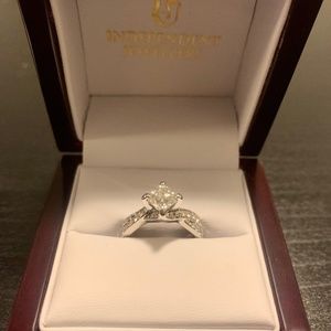 SI1 1.0 CT White Gold Engagement Ring & Matching Band